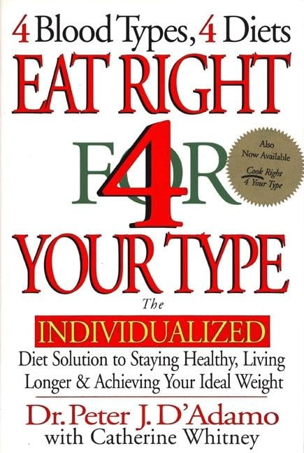 DR PETER J D'ADAMO; CATHERINE WHITNEY Eat Right 4 Your Type : The Individualized Diet Solution
