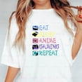 thumbnail image 1 of Eat Sleep Anime Gaming Repeat Funny Gamer Otaku Lifestyle Art New Unisex T-Shirt, up to 5XL, 1 of 3