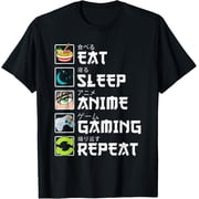Eat Sleep Anime Gaming Repeat Kawaii Otaku Anime Manga T-Shirt