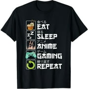 Eat Sleep Anime Gaming Repeat Kawaii Otaku Anime Manga T-Shirt