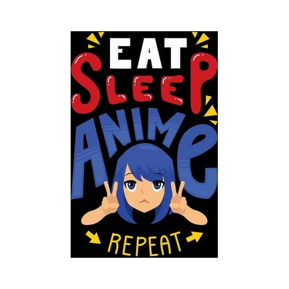 Eat Sleep Anime Repeat: 120 Pages I 6x9 I Graph Paper 5x5 I Funny Anime & Japanese Animation Lover Gifts (Paperback)