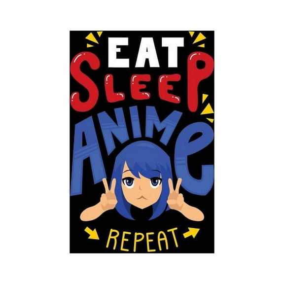 Eat Sleep Anime Repeat: 120 Pages I 6x9 I Graph Paper 5x5 I Funny Anime & Japanese Animation Lover Gifts (Paperback)