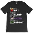 thumbnail image 1 of Eat Sleep Anime Repeat Kawaii Otaku Manga Japan Fan Kanji Themed H37668 Unisex T-Shirt, Up to 5XL Available, 1 of 2