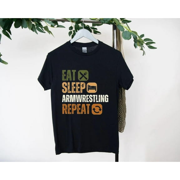 Eat Sleep Armwrestling Repeat Strength Challenge Tee T-Shirt, for men & women, up to size 5XL