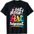 thumbnail image 1 of Eat Sleep Art Repeat Funny Artist Creative Gift Boys Kids T-Shirt, 1 of 4