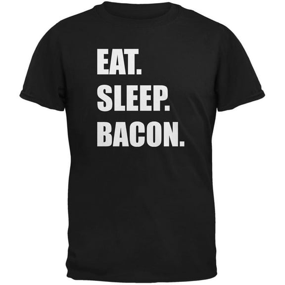 Eat Sleep Bacon Black Youth T-Shirt - Youth X-Large