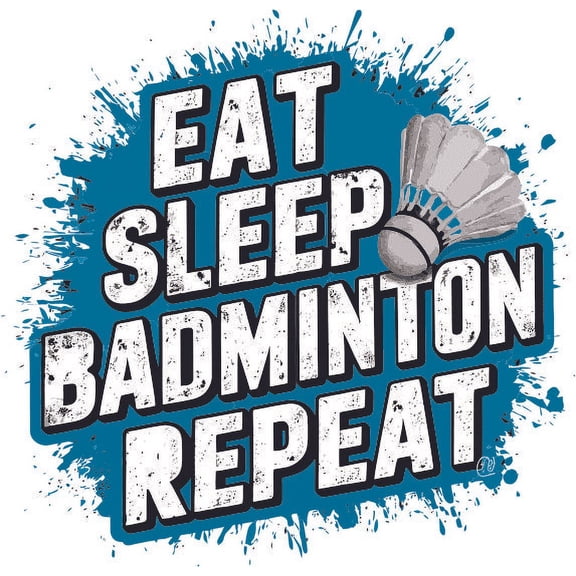 Eat Sleep Badminton Repeat Sports Decor for Living Room Wall Art Sticker Outdoor Adventure Quotes Designs Vinyl Stickers For Home House Walls Rooms Windows Bedroom Decoration Size (12x12 inch)
