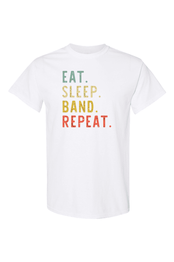 Eat Sleep Band Repeat Retro Marching Music Quote Unisex T-Shirt, up to size 5XL
