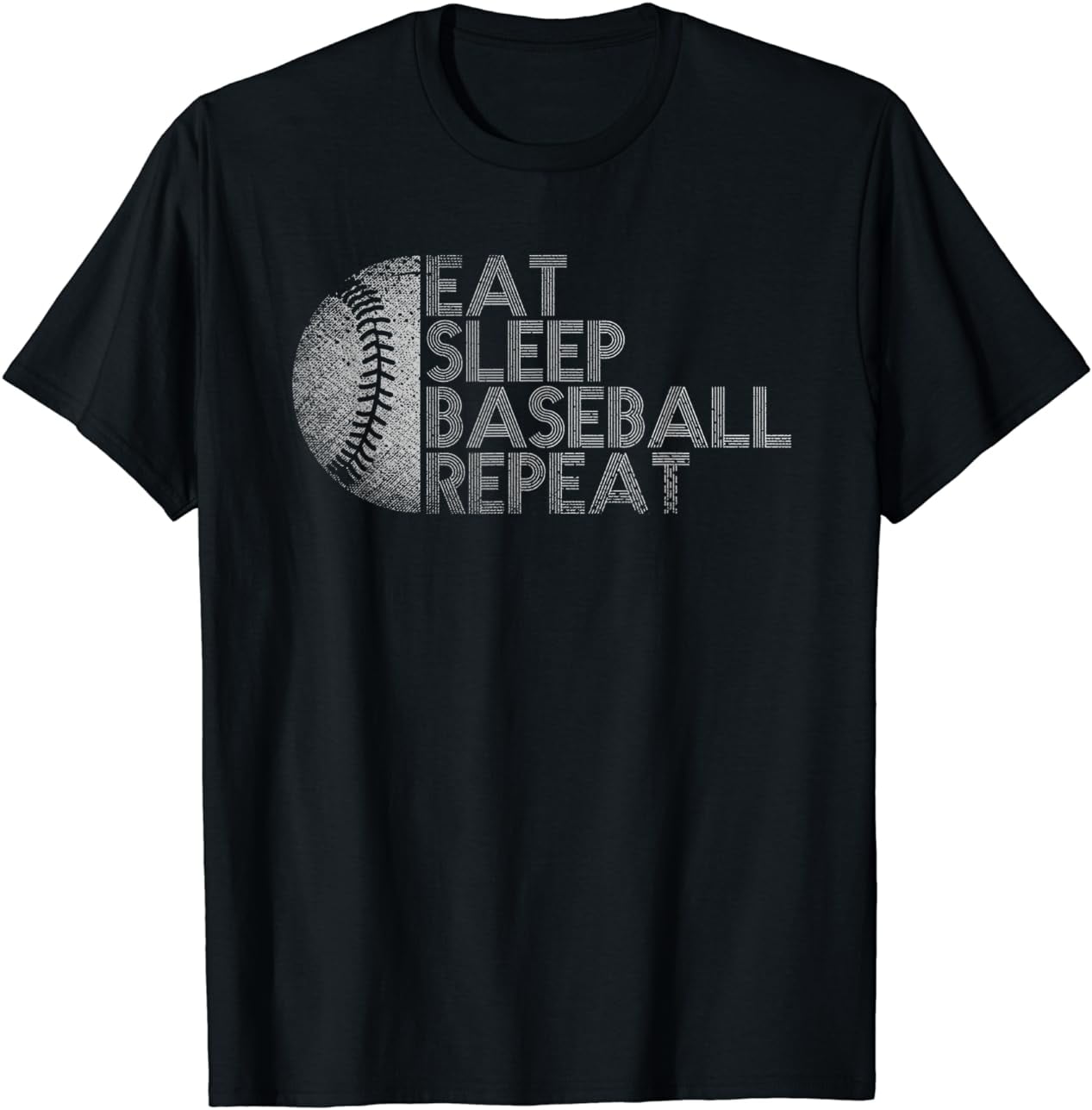 Eat Sleep Baseball Repeat Baseball Player Funny Baseball Cotton TShirt
