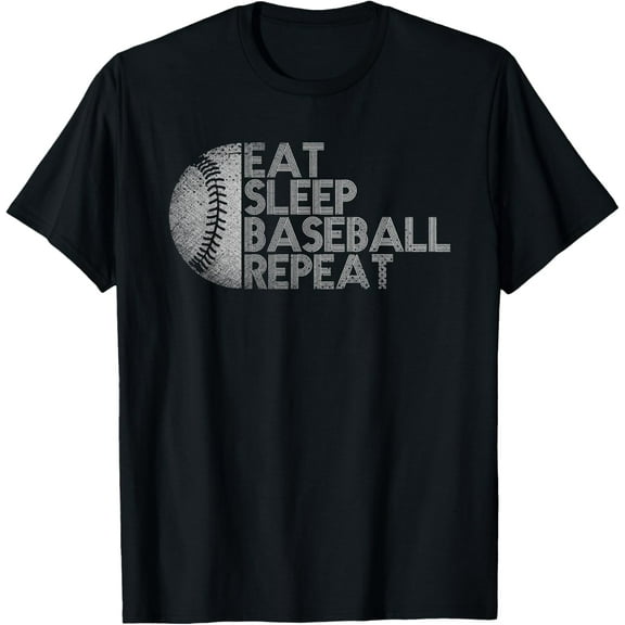 Eat Sleep Baseball Repeat Baseball Player Funny Baseball Men T-Shirt