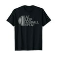 thumbnail image 1 of Eat Sleep Baseball Repeat Baseball Player Funny Baseball T-Shirt Black Tee, 1 of 5