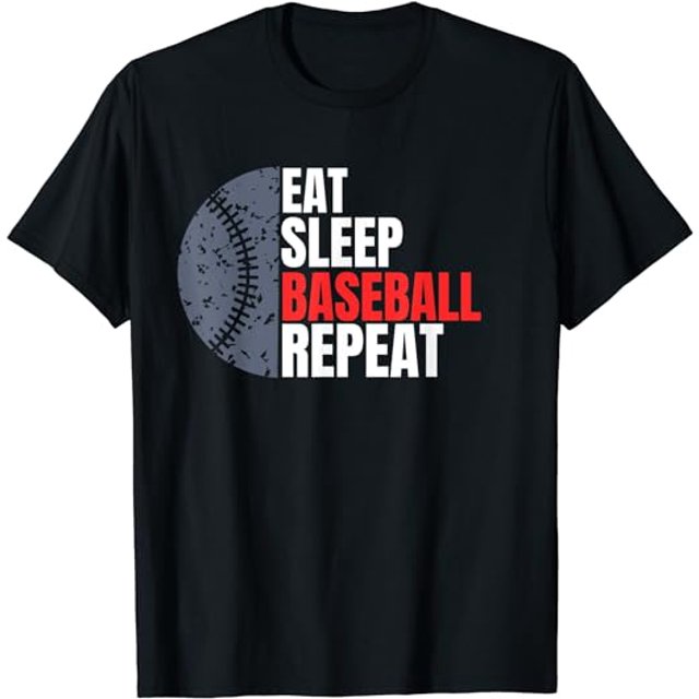 Eat Sleep Baseball Repeat Baseball Player Funny Baseball TShirt
