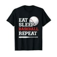 thumbnail image 1 of Eat Sleep Baseball Repeat Catcher Pitcher Baseball Kids Gift Men Casual Retro T-Shirt, 1 of 5