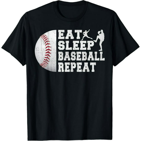 Eat Sleep Baseball Repeat Funny Baseball Men Boys Youth T-Shirt