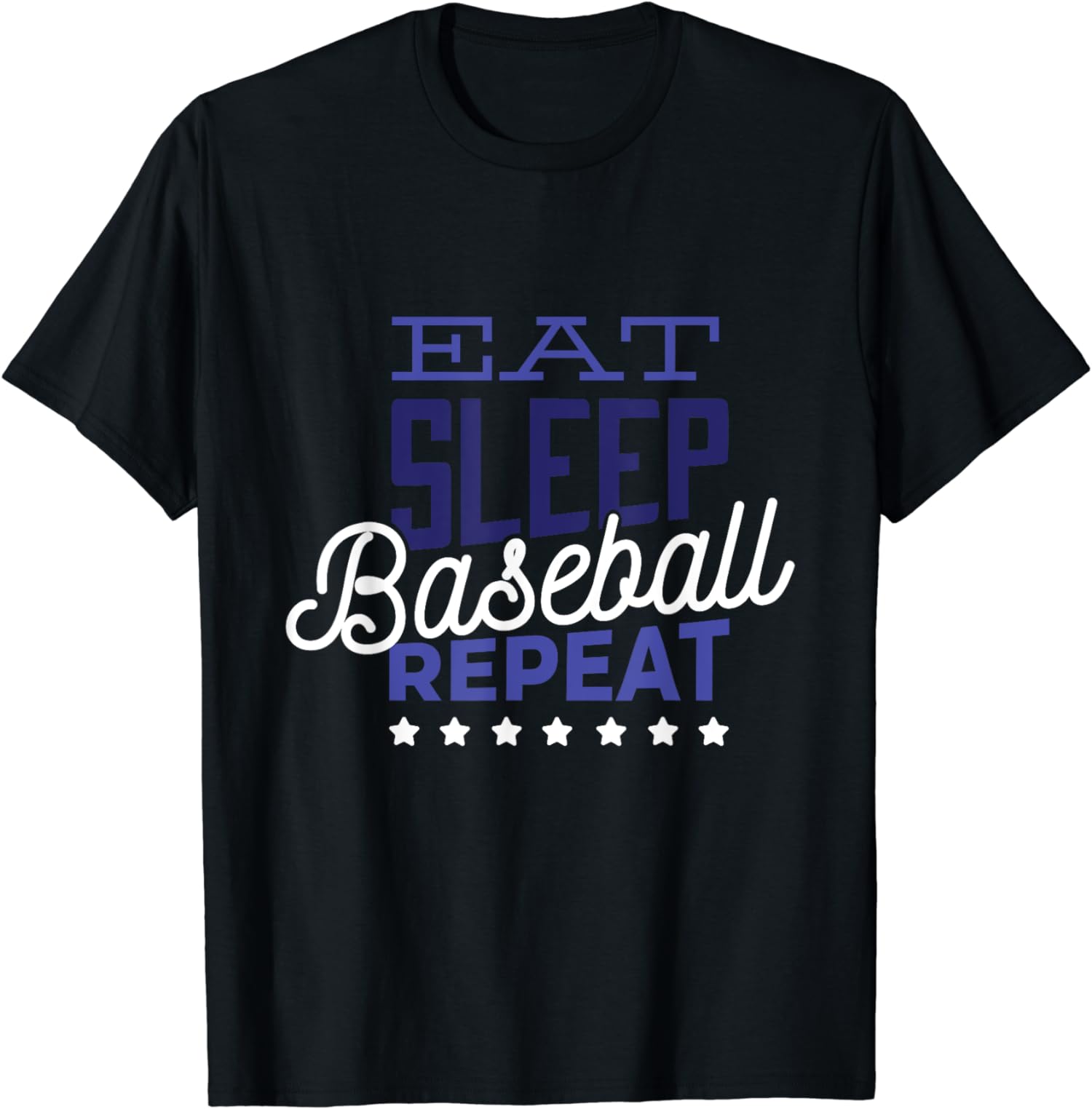 Eat Sleep Baseball Repeat Funny Baseball Player Fan Graphic TShirt