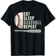 thumbnail image 1 of Eat Sleep Baseball Repeat Funny Baseball Player T-Shirt, 1 of 4