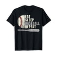 thumbnail image 1 of Eat Sleep Baseball Repeat Funny Baseball Player T-Shirt, 1 of 5