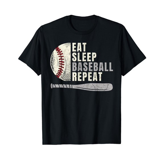 Eat Sleep Baseball Repeat Funny Baseball Player T-Shirt