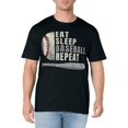Eat Sleep Baseball Repeat Funny Baseball Player TShirt