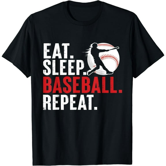 Eat Sleep Baseball Repeat Funny Baseball Players Kids Boys T-Shirt