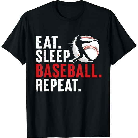 Eat Sleep Baseball Repeat Funny Baseball Players Kids Boys T-Shirt