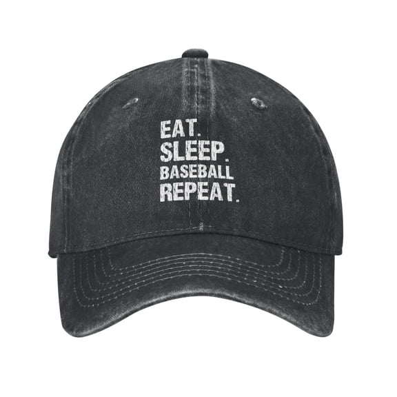 Eat Sleep Baseball Repeat Grunge Baseball Cap Vintage Soft Washed Denim,Golf Dad Hat Adjustable Trucker Hats for Men Women Unisex Adult