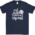 thumbnail image 1 of Eat Sleep Baseball Repeat T-Shirt Funny Sports Game League Humor Text Tee - Navy, M, 1 of 1