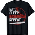 thumbnail image 1 of Eat Sleep Baseball Repeat T-Shirt, 1 of 5