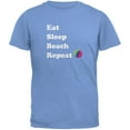thumbnail image 1 of Eat Sleep Beach Repeat Carolina Blue Adult T-Shirt - 2X-Large, 1 of 1