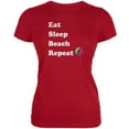 thumbnail image 1 of Eat Sleep Beach Repeat Red Juniors Soft T-Shirt - X-Large, 1 of 1