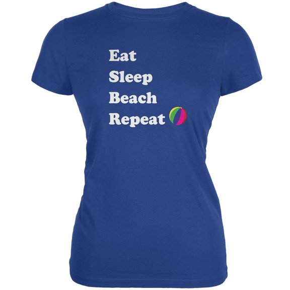 Eat Sleep Beach Repeat Royal Juniors Soft T-Shirt - X-Large