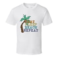 thumbnail image 1 of Eat Sleep Beach Repeat Tee Novelty Tropical Summertime Beach Lover T Shirt, 1 of 1