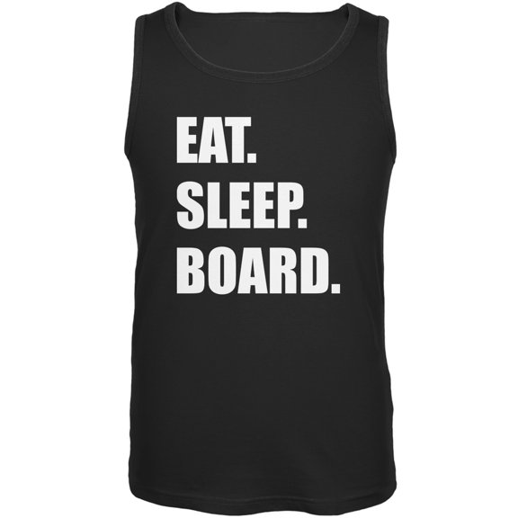 Eat Sleep Board Black Adult Tank Top - Large