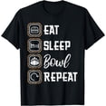 thumbnail image 1 of Eat Sleep Bowl Repeat Leopard Print Bowling Player Bowling T-Shirt, 1 of 3