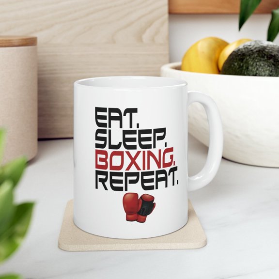 Boxing 11 oz Coffee Mug - Eat Sleep Boxing White Ceramic Gift