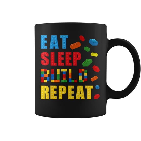 Eat Sleep Build Repeat Building Bricks Blocks Builder Boys Coffee Mugs