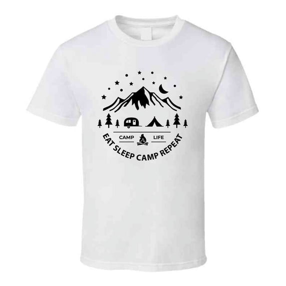 Eat Sleep Camp Repeat Tee Cool Tshirt For Outdoor Enthusiasts T Shirt