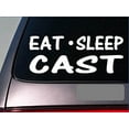 thumbnail image 1 of Eat Sleep Cast Sticker *G817* 8" vinyl fishing bass bait caster reel boat rod, 1 of 1