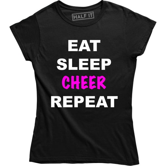 Eat Sleep Cheer Repeat Cheerleader Chant Yell Slogan Girls T-Shirt
