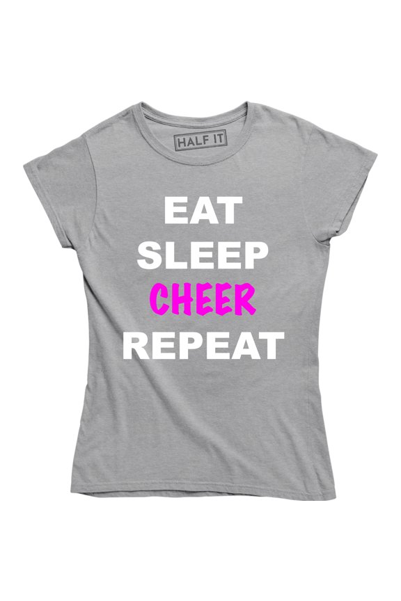 Eat Sleep Cheer Repeat Cheerleader Chant Yell Slogan Girls T-Shirt