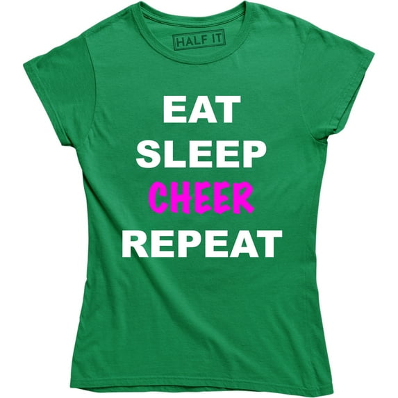 Eat Sleep Cheer Repeat Cheerleader Chant Yell Slogan Girls T-Shirt