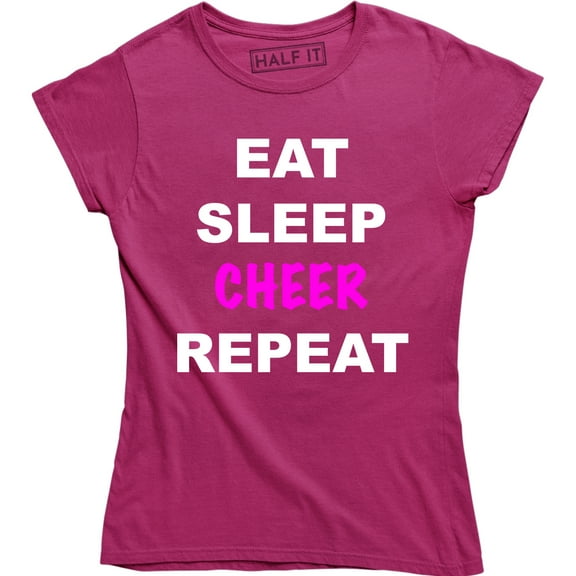 Eat Sleep Cheer Repeat Cheerleader Chant Yell Slogan Girls T-Shirt