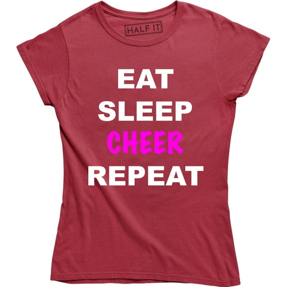 Eat Sleep Cheer Repeat Cheerleader Chant Yell Slogan Girls T-Shirt