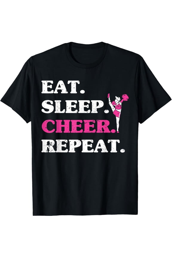 Eat Sleep Cheer Repeat Cheerleading Dance Cheerleader Girls T-Shirt