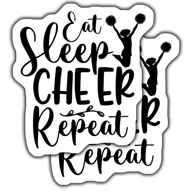 Eat Sleep Cheer Repeat Stickers Cheerleading Motivational Sticker Set ...