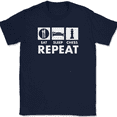thumbnail image 1 of Eat Sleep Chess Repeat T-Shirt Funny Hobby Humor Board Game Tee - Navy, L, 1 of 1