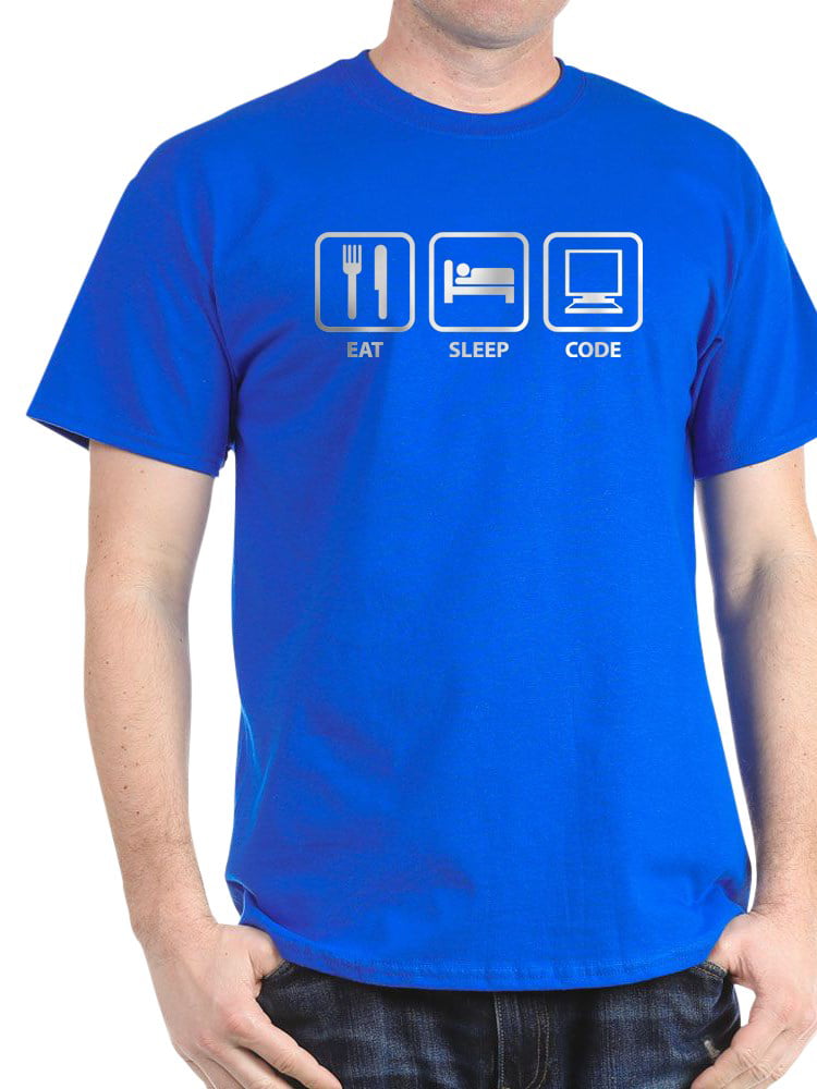 T-Shirt homme, 100% coton, programmation Eat Sleep, codage