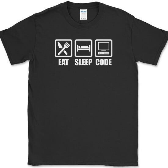 Eat Sleep Code Computer Coder IT Hobby Coding Graphic T Shirt Tee ...