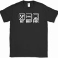Eat Sleep Code Computer Coder IT Hobby Coding Graphic T Shirt Tee ...