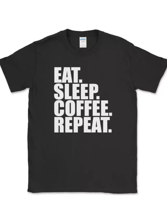 Eat Sleep Coffee Repeat Caffeine Graphic T-shirt